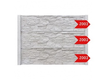 Ogrodzenie Betonowe Płot Betonowy Płyta 50 x 200cm Wzór Piaskowiec