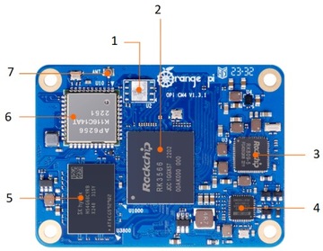 Mikrokomputer Orange CM 4 4GB HDMI M.2 LPDDR4 USB 3.0 + 32GB eMMC Flash