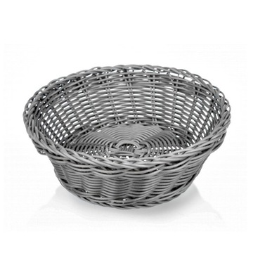 KOSZYK NA PIECZYWO OKRĄGŁY POLIRATTANOWY SZARY