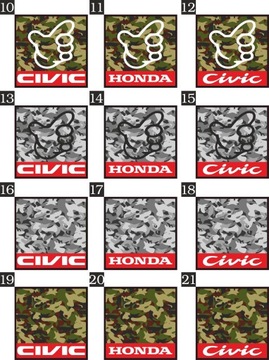 Наклейка 2шт 40см x 40см KANJO HAND Honda Civic
