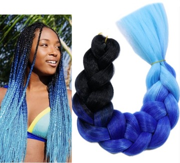 Синтетические косы для наращивания OMBRE BRAIDS BLACK BLUE C44