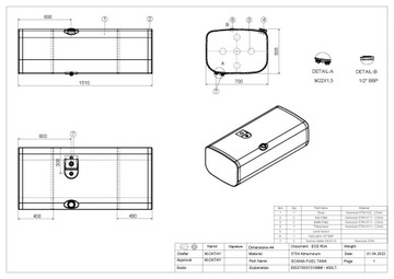НОВЫЙ АЛЮМИНИЕВЫЙ ТОПЛИВНЫЙ БАК SCANIA 450L 1424272, 1902143