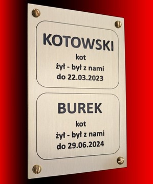 TABLICZKA MOSIĘŻNA-NA NAGROBEK DLA ZWIERZĄT