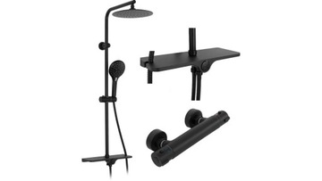 ДУШЕВОЙ НАБОР ТЕРМОСТАТА MIKE ЧЕРНЫЙ REA