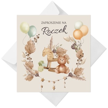 Zaproszenia na Roczek Urodzinki dla Dzieci B48