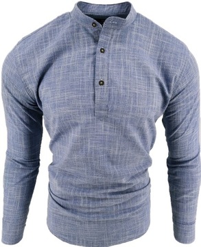 РУБАШКА МУЖСКАЯ, СИНЯЯ, 3 ПУГОВИНЫ, XL