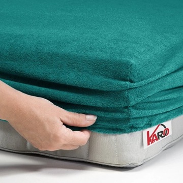 Prześcieradło frotte z gumką 160x220 turkusowe ciemne 016 grube 200g/m2