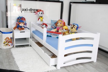 Łóżko dziecięce drewniane białe MELA 80x160 + stelaż masywne producent