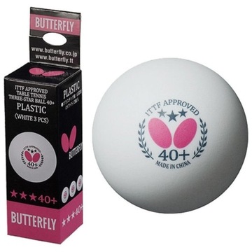 BUTTERFLY Мячи для настольного тенниса для пинг-понга белые *** 3 шт.