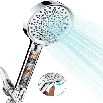10 душевых насадок с фильтром и режимом струи, противозасоряющиеся форсунки, ручной спринклер