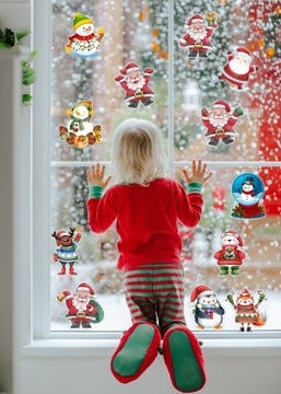РОЖДЕСТВЕНСКИЕ НАКЛЕЙКИ на окна БОЛЬШОЙ НАБОР супер 03