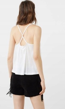 A0600 MANGO__MO1 БЕЛЫЕ РЕМЕШКИ ТОП ТКАНИ__XS