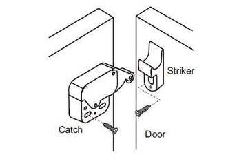 Металлическая мебельная защелка MINI LATCH PUSH TO OPEN