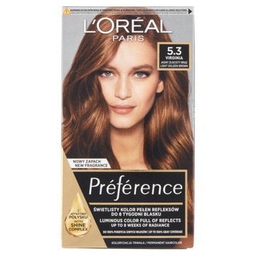 L'Oréal Paris Préférence Farba Do Włosów Jasny Złocisty Brąz 5.3 Virginia