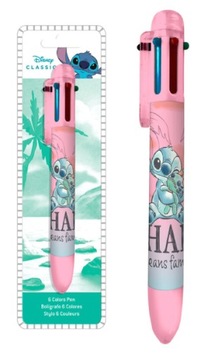 STITCH DŁUGOPIS 6 KOLORÓW OHANA STICH DISNEY