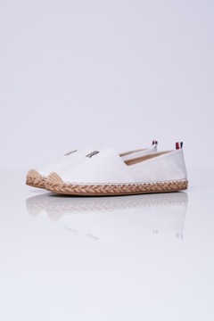 Espadryle białe TH LEATHER FLAT ESPADRILLE TOMMY HILFIGER 39