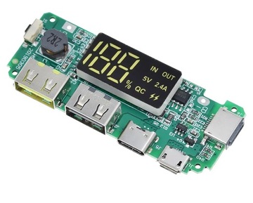 UNIWERSALNY moduł ładowania akumulatorów ogniw Li-Ion 18650 POWERBANK