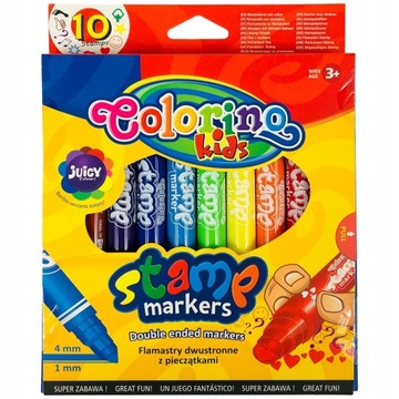 Маркеры, двухполосные марки 10 цветов Colorino