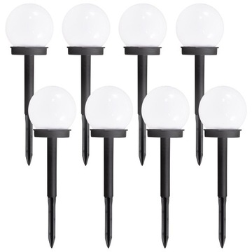 Lampa solarna wbijana biały 34,5 cm 8 szt w zestawie