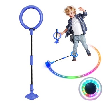 Скакалка со светодиодным кольцом для упражнений для детей, 24 дюйма, синяя
