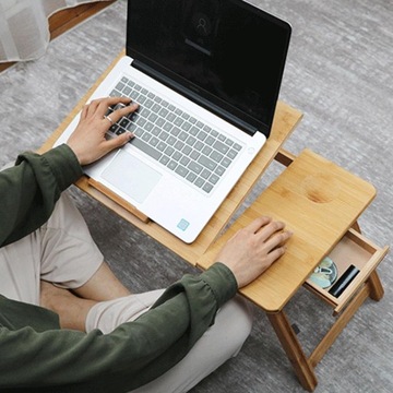 Бамбуковый стол для ноутбука для подставки для кровати, складная регулируемая подставка