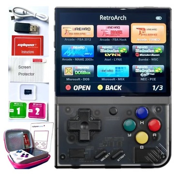 Konsola do gier ANBERNIC RG35XX mini1 Plus+ 64 GB - przezroczysta czerń