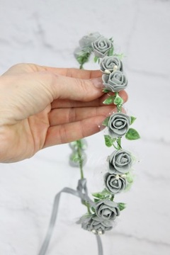 Свадебный венок, нежный жемчуг, сессионный головной убор СЕРЫЙ