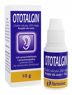 OTOTALGIN krople do uszu 200 mg/g lek 10 g