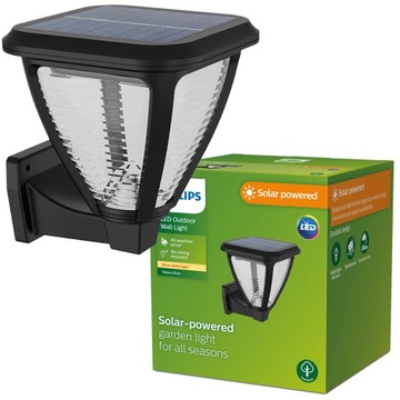PHILIPS Lampa Solarna Ogrodowa LED Kinkiet solarny VAPORA 1,5W 2700K IP44