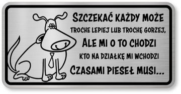 Uwaga pies - śmieszna tabliczka