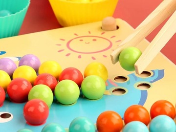 Развивающий пазл Монтессори Мозаика Бусины Деревянные шарики ZA4438