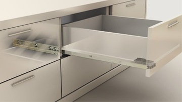 Мебельная направляющая, полное выдвижение, push-open, регулировка 3D, 400 мм - CB80TS AMIX