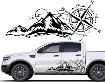 Samolepka Na Auto Růže Větrů Offroad 58X138 Cm