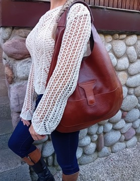 Torebka skórzana Worek SKÓRA NATURALNA shopper