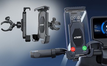 ПРОЧНЫЙ ДЕРЖАТЕЛЬ ДЛЯ ТЕЛЕФОНА, МОТОЦИКЛА, РУЛЯ, СКУТЕРА + СВЕТОДИОДНАЯ ЛАМПА