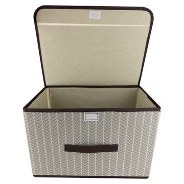 Складная коробка-органайзер с запираемой крышкой, серая «елочка», 40 x 25 x 25