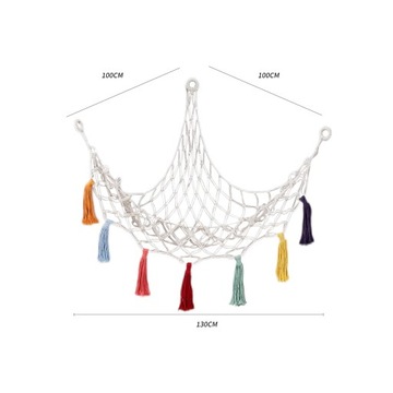 Kreatywny Zabawkowy Hamak Ścienny 100cmx100cmx130cm Biały
