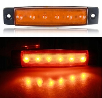 10X SVĚTLO KONTURA BOČNÍ LED ORANŽOVÉ