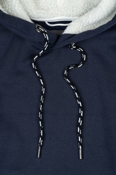 H&M Klasyczna Bawełniana Męska Granatowa Bluza z Kapturem Bawełna L