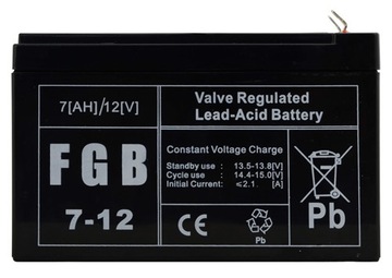 Szczelny ołowiowo-kwasowy akumulator UPS FGB 7-12