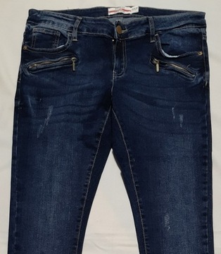 spodnie damskie jeansy dżinsy Janina SLIM DENIM WEAR eur 38 L32 przetarcia