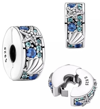 Stoper Tropikalna Muszla Rozgwiazda Charms S925