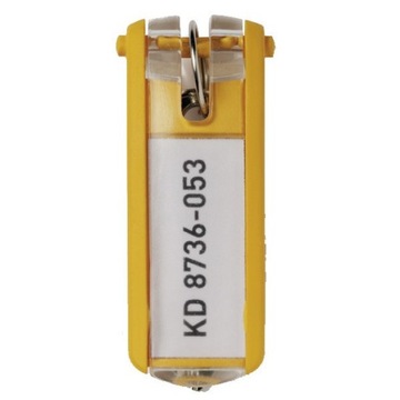 Zawieszki do kluczy Durable, Key Clip, 6 sztuk, żó
