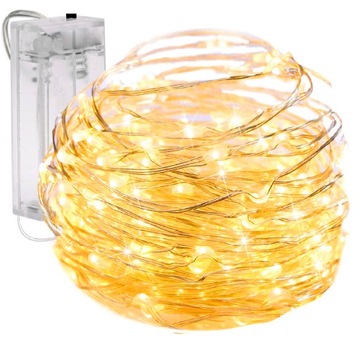 LAMPKI DRUCIKI 50 LED na baterie drucik ciepłe światło łańcuch światełka