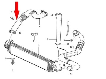 TRUBKA WAZ TURBO INTERCOOLER FORD FOCUS II 2.0 TDCI