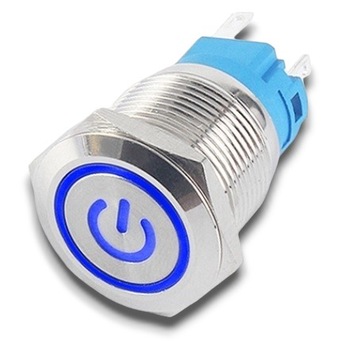 WŁĄCZNIK PRZYCISK BISTABILNY ON/OFF LED 16mm 3A 12V PODŚWIETLANY POWER