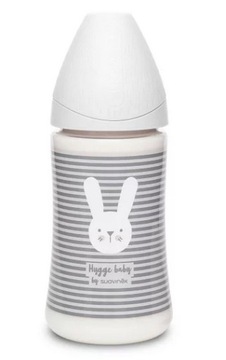Suavinex Butelka Hygge270ml KRÓLIK linie szare