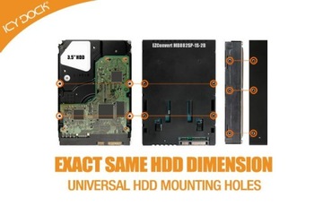 EZConvert MB882SP-1S-2B Конвертер/адаптер без инструментов с 2,5 дюйма на 3,5 дюйма