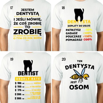 Pół dentysta Litra Koszulka Biała