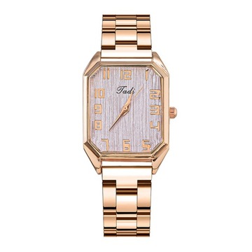 Women Watch Rectangle Dial Stainless Steel Strap Quartz